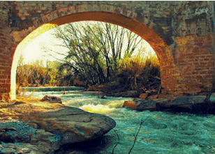 puente sobre el río guadalope en Castelserás